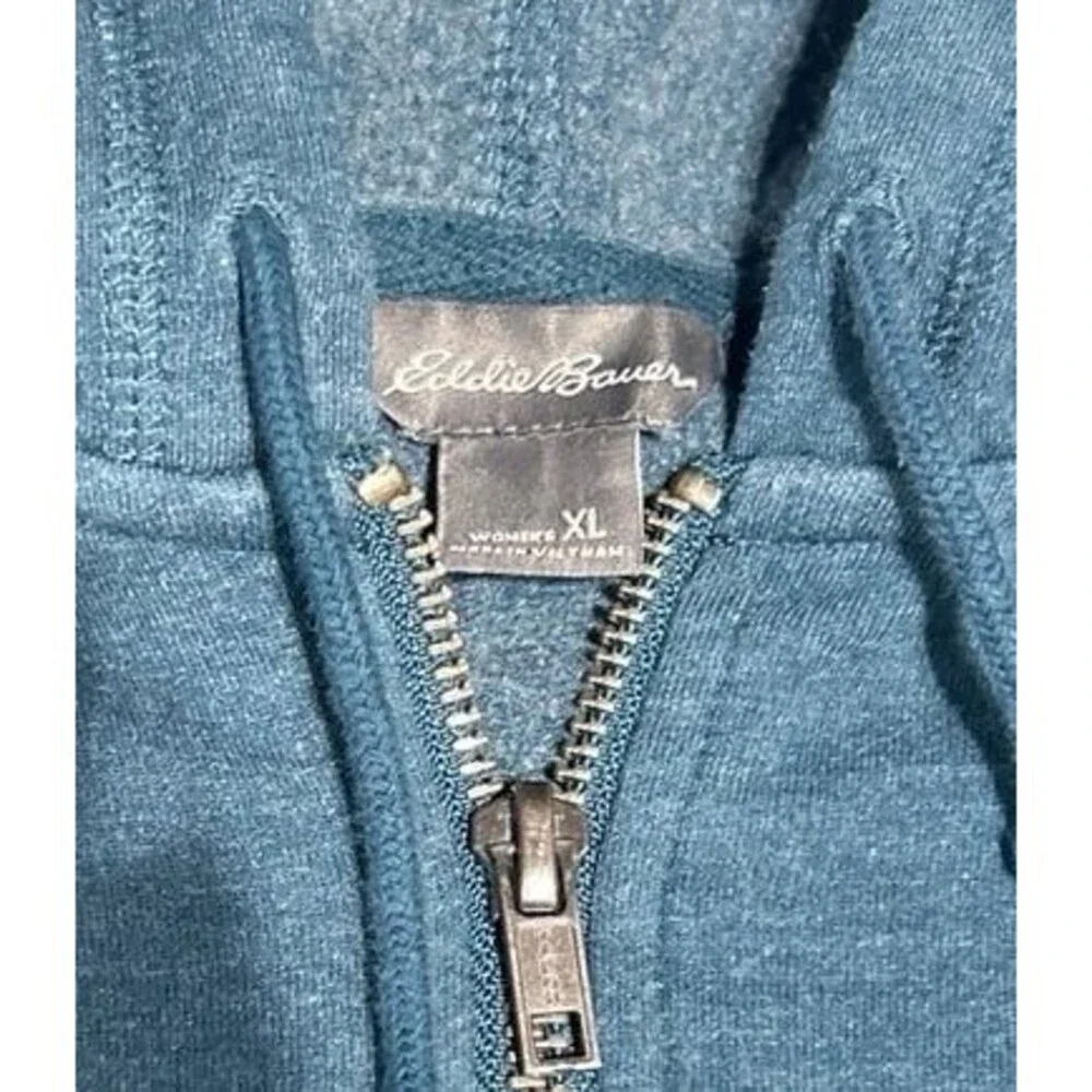 Eddie Bauer Men's XL Blue Heather Full-Zip Hoodie - Picture 2 of 7